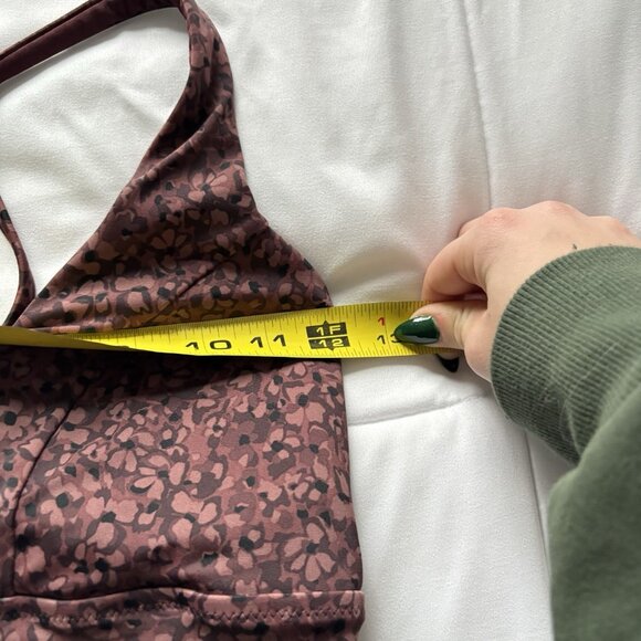 Athleta Tankini Top W/ High Waisted Bottoms Womens Size Small Floral Maroon Swim - Picture 8 of 12